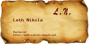 Leth Nikola névjegykártya